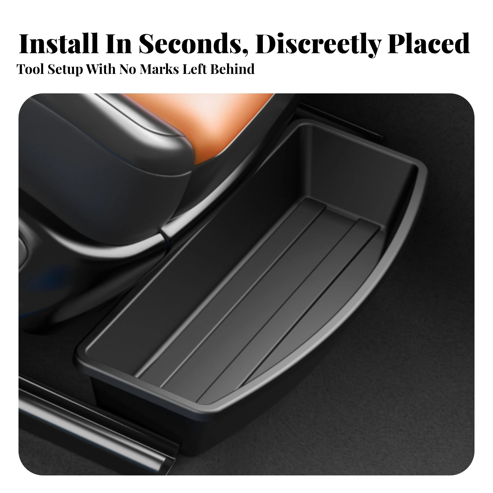 Under Car Seat Storage Box Long-Lasting Front Underseat Organizer Tray Under-Seat Organizer Multi-Functional for Commuters