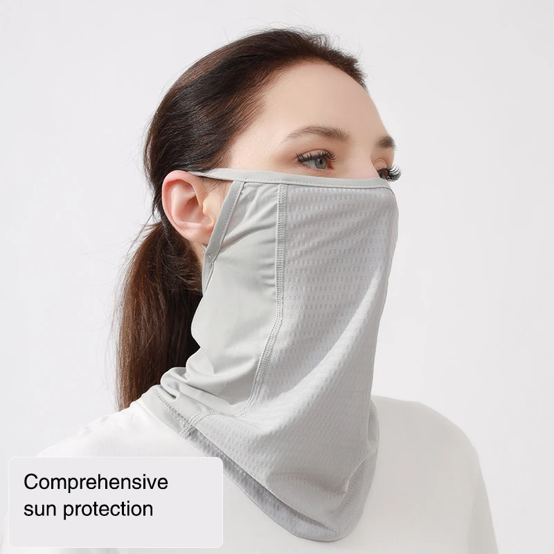 Máscara protetora solar, proteção uv, protetor do pescoço, fino, anti uv, verão