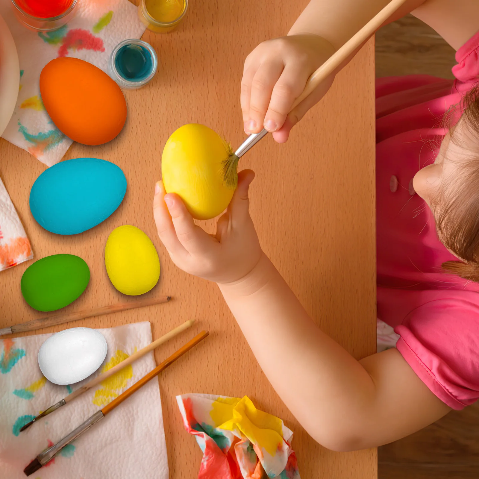 

40Pcs Foam Eggs Blank DIY Craft Foam Eggs Lightweight for Easter Halloween Christmas Decoration Project DIY Easter Egg