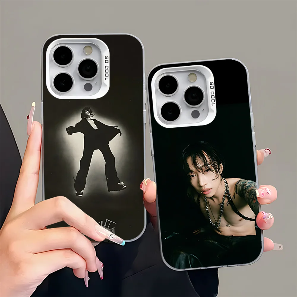 

K-Keshi RNB Singer Phone Case For iPhone 16,15,14,13,12,11,Pro,Max,Plus,Mini,XS,SE Anti Fall Gray White Matte Hard Bumper