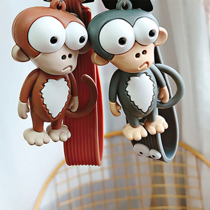 Cartoon Monkey Keychains Silicone for Key Chain Lovers for Men Women Handbag Ornaments Bag