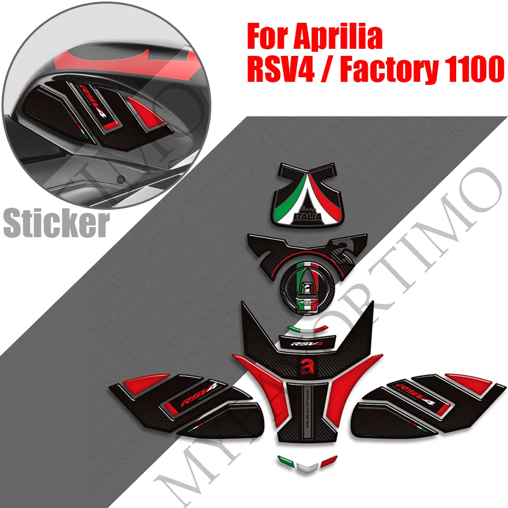 

For Aprilia RSV4 Factory 1100 Tank Pad Cap TankPad Grips Gas Fuel Kit Knee Fairing Fender Stickers Motorcycle Decals Protector