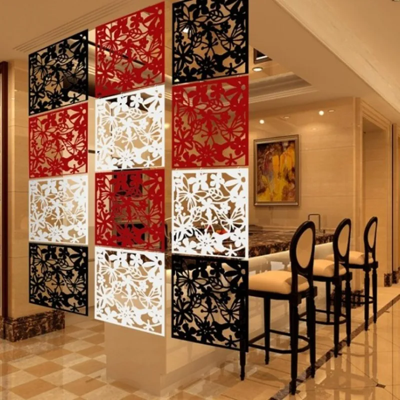 12pcs Hollow Room Divider Screen Hanging Panel Curtain Partitions DIY Art Decoration Flower Partition