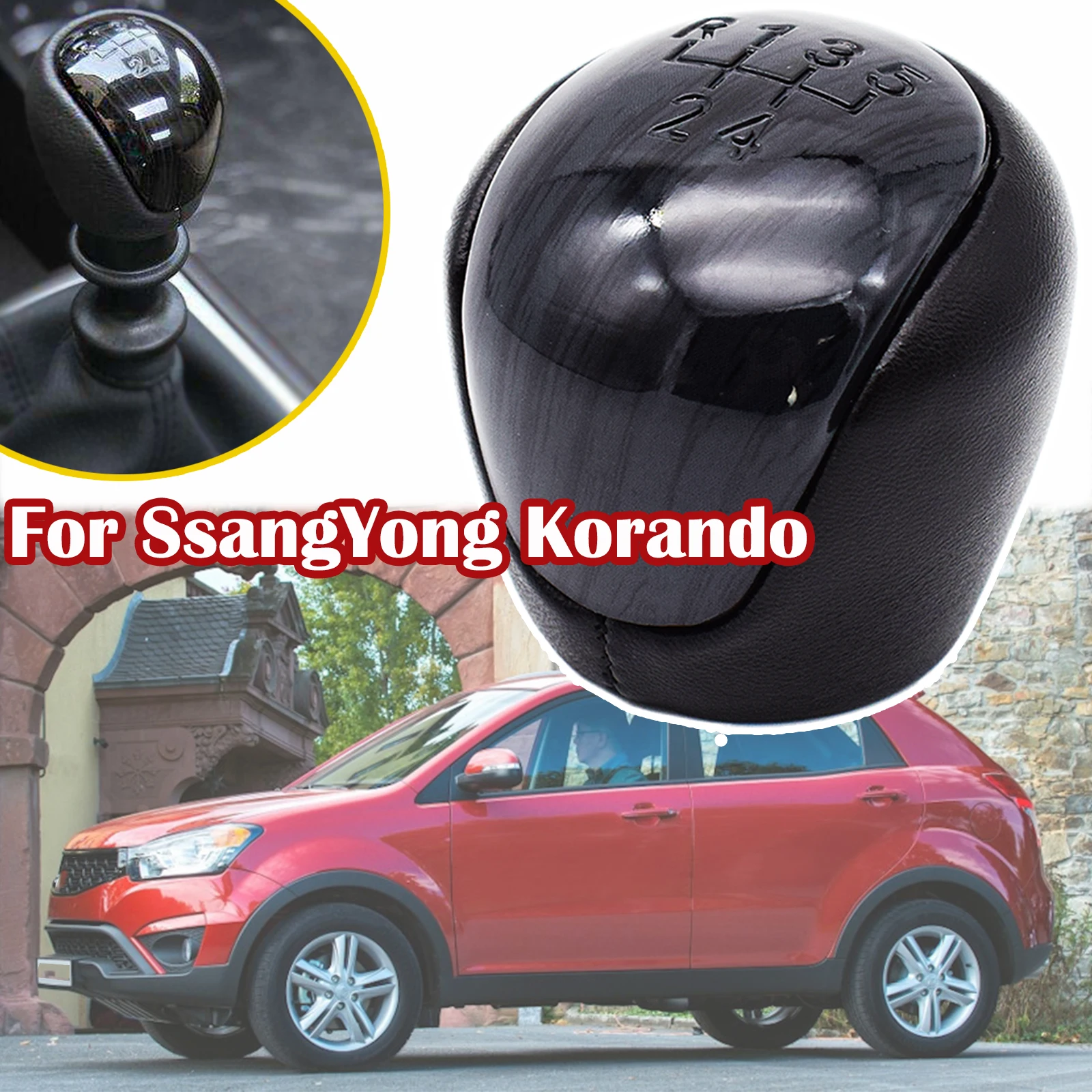 

5 Speed Gear Stick Shift Knob Lever Pen Adapter Replacement For SsangYong Korando C200 Actyon Micro Korando 2010 2011 2012- 2019