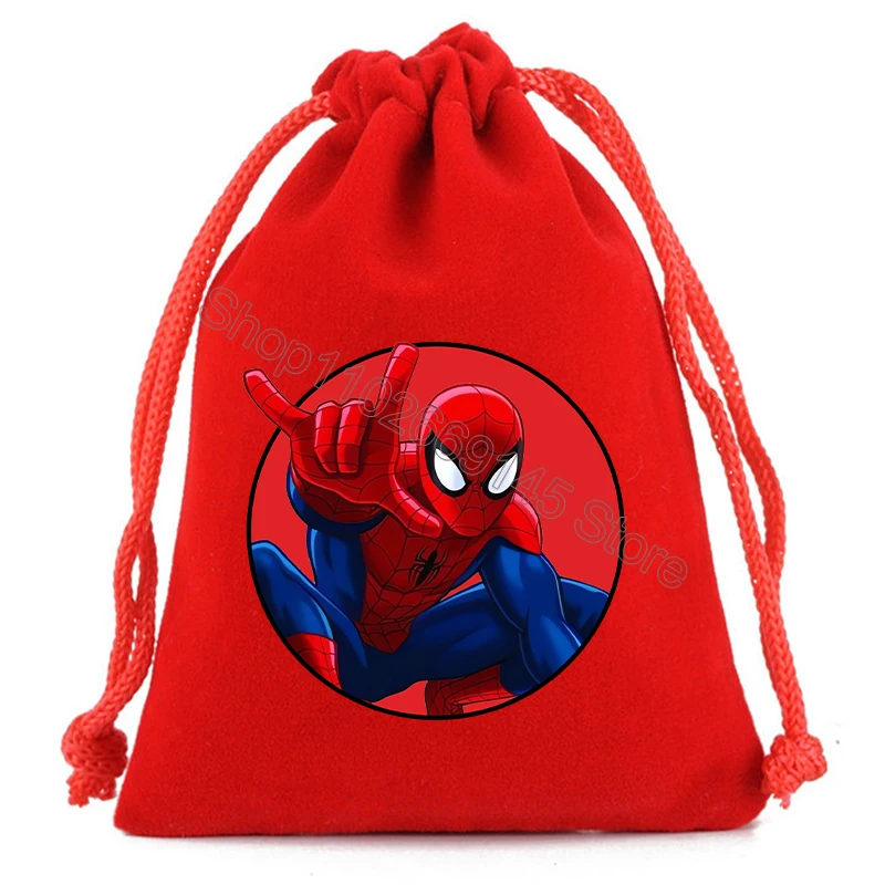 Marvel Spiderman Drawstring Bag Kids Cartoon Printed Storage Bags Boys Tote Bag Child Handbag Sports Travel Bags Birthday Gifts