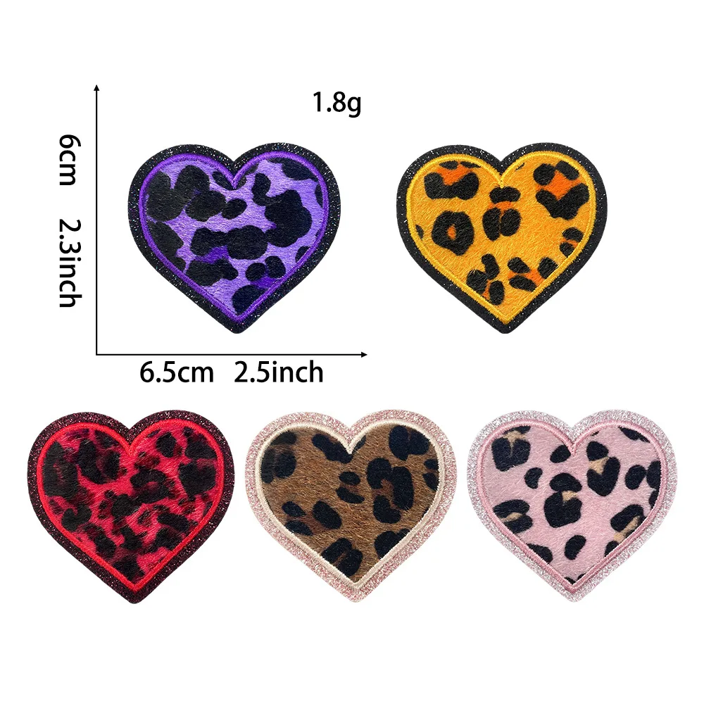 30pcs/Lot Embroidery Patch  Hat Shirt Bag Clothing Decoration Accessory Craft Diy Applique Love Leopard Print