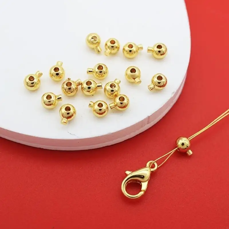  20pcs Round Bracelet Fastener Spacer Positioning Beads for Handmade Necklaces