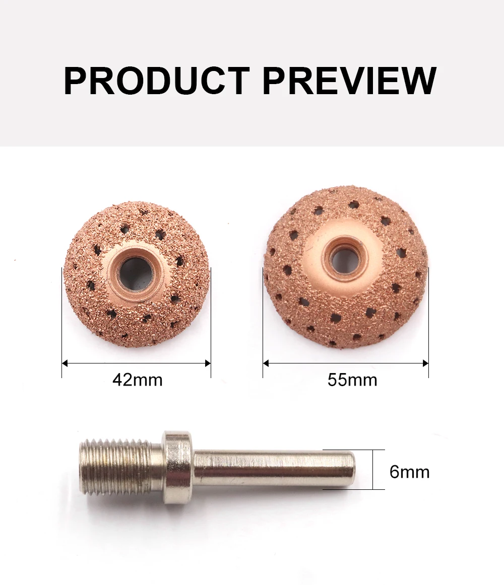 Reifenreparatur-Schleifscheibe Wolframstahl-Schleifscheibe 6x42mm 6x55mm Auto-Reifenpolierscheibe Gummi-PVC-Polierer – Detail 4