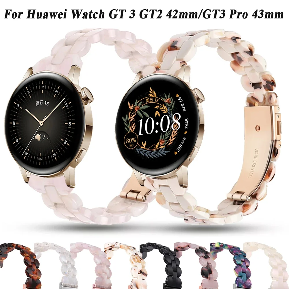 20mm Smartwatch Straps For Huawei Watch GT 3 GT2 42mm/Magic Watch 2 Resin Sport Watchband For Huawei GT3 Pro 43mm Bracelet Bands