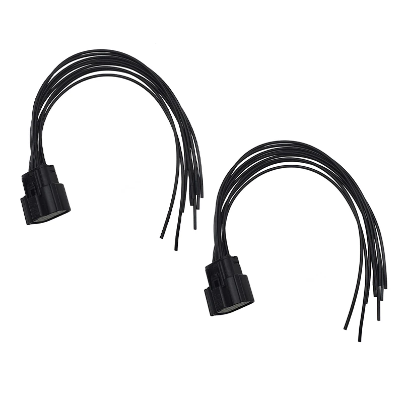 New 2Pcs Black Car Headlight Connector Plug Pigtail Harness 68364272AA Fit For Dodge Charger 2015 2016 2017 2018 Ram 2500 2020