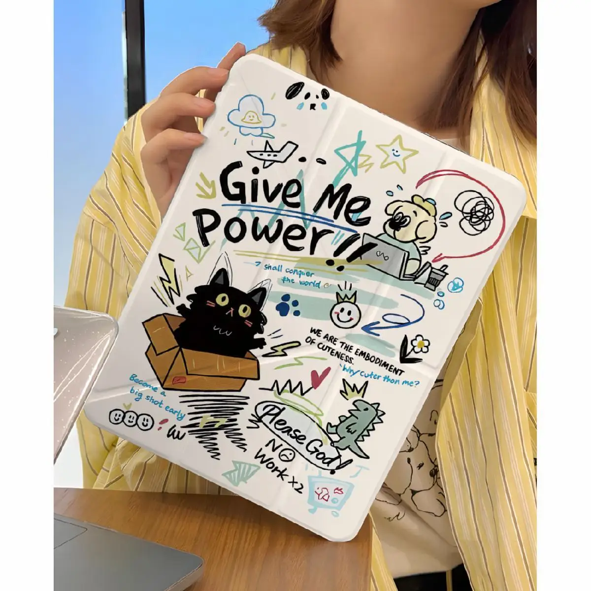 Korean Dinosaur Cat Paw Print For iPad Pro Air 13 11 M5 M4 M3 M2 2 1 11th A16 12.9