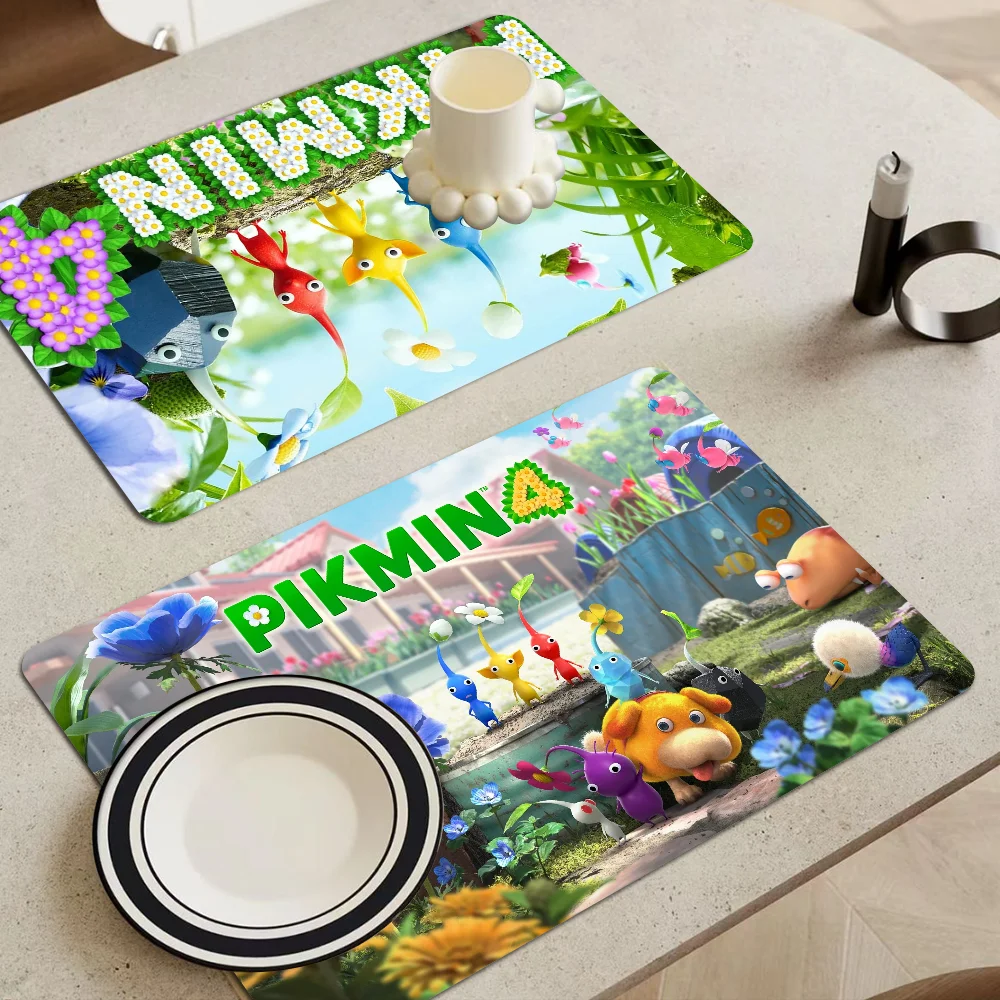 PIKMIN Non-slip Fast Water Absorption Anti-scalding Imitation Tile Printing Coffee Machine Draining Pad