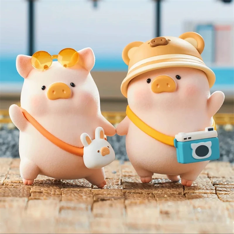 LULU The Piggy Travel Series Bilnd Box LULU Pig Figures Action Figure Toys Collectible Dolls Mystery Box Gift for Children Girls