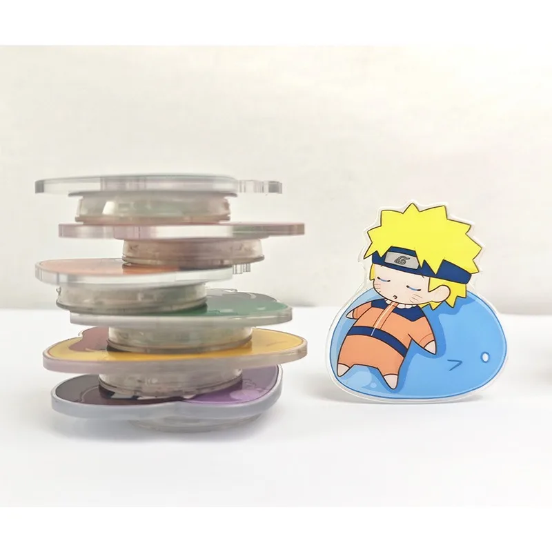 Anime japonês naruto kakashi sasuke kawaii padrão de desenho animado acrílico suporte de telefone ornamento periféricos de anime pequeno presente