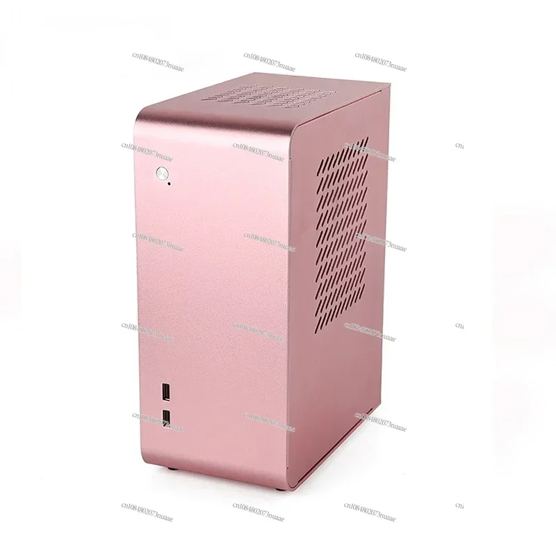 RGeek Custom Unique Aluminum ITX Mini PC Case, Miniature ATX Tower Case with Graphics Stand