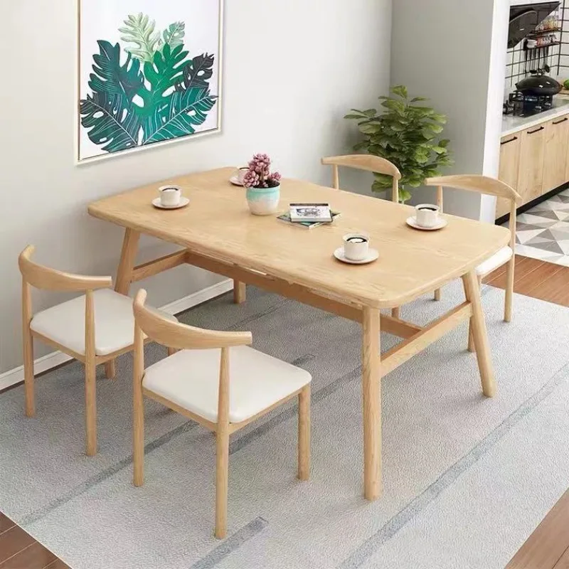 

Dining table Household small apartment Modern simple dining table 4 people 2 rental room Apartment rectangular dining table and