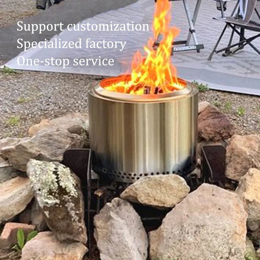 

Stainless Steel Smokeless Bonfire Fire Pit Burning Wood Straw Pellet Stove Outdoor Heating BBQ Folding Fire Pit Solo Stove