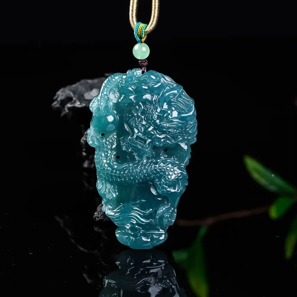 

Натуральный мьянманский нефритовый кулон-дракон, ожерелье из настоящего нефрита, дизайнерское роскошное модное украшение, резной амулет, подарки для женщин