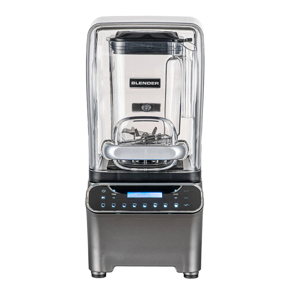 Pure Copper Motor Commercial Blender 2200W, Touchpad Control Soundproof Food Mixer