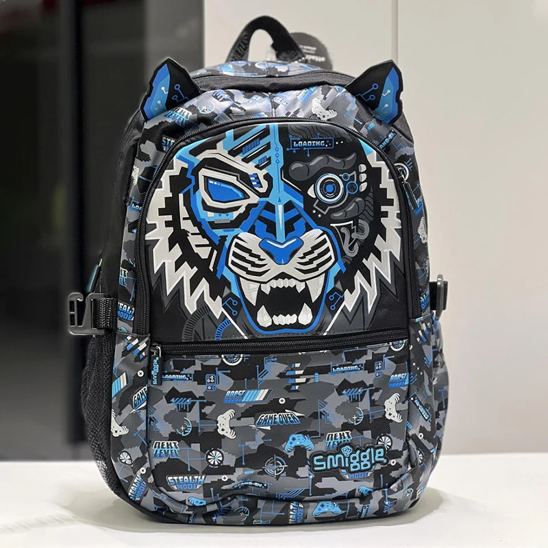 Genuine Australian Smiggle Schoolbag Cute Black Tiger Children\'S Stationery Student Pencil Case Backpack Water Cup Student Gift