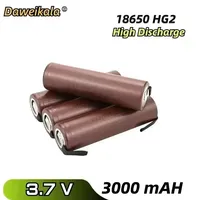 For LG Original HG2 3000mAh battery 3.6v 18650 battery with strips soldered battery for screwdrivers high current+DIY Li-ion