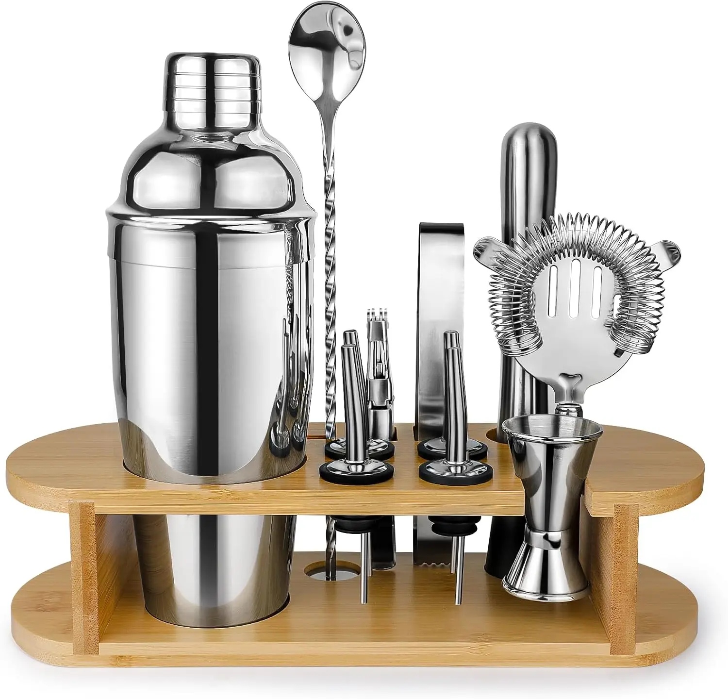 16Pcs Stainless Steel Barware Quality Bartender Cocktail Making Kit Cocktail Shakers