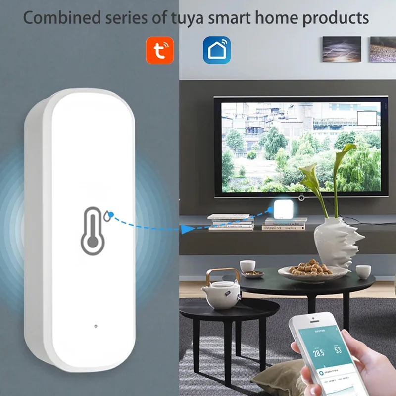 Tuya WiFi درجة الحرارة والرطوبة المنزل الذكي ميزان الحرارة الرطوبة APP إنذار عن بعد العمل مع Alexa Google Home