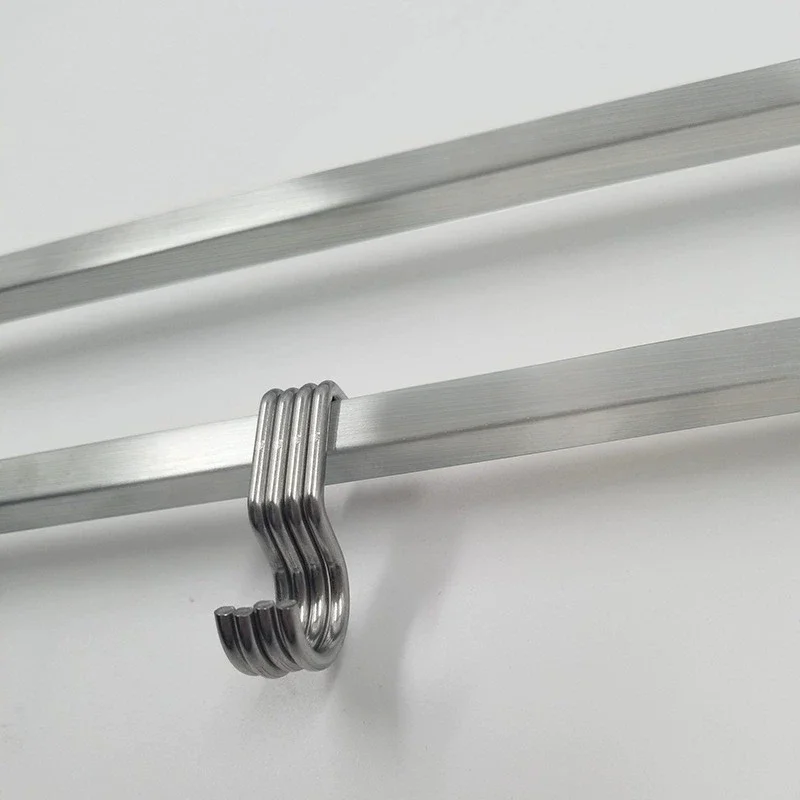 40 45 50cm Double Rod Magnetic Knife Holder Stainless Steel 304 Non-piercing Wall Mount Knife Block Magnet Storage Rack