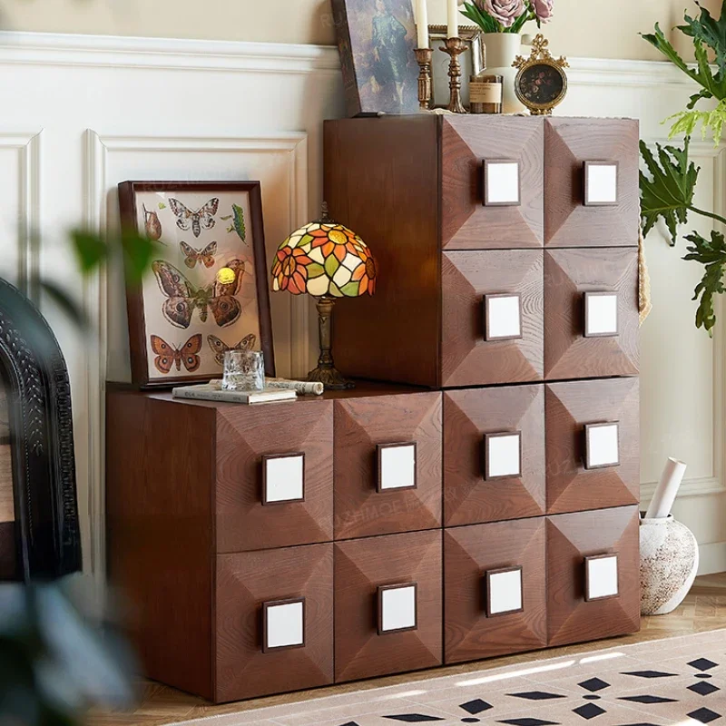 Medieval square locker, retro bedside table, floor-to-ceiling chest cabinet, Carmen TV cabinet, stacked cabinet