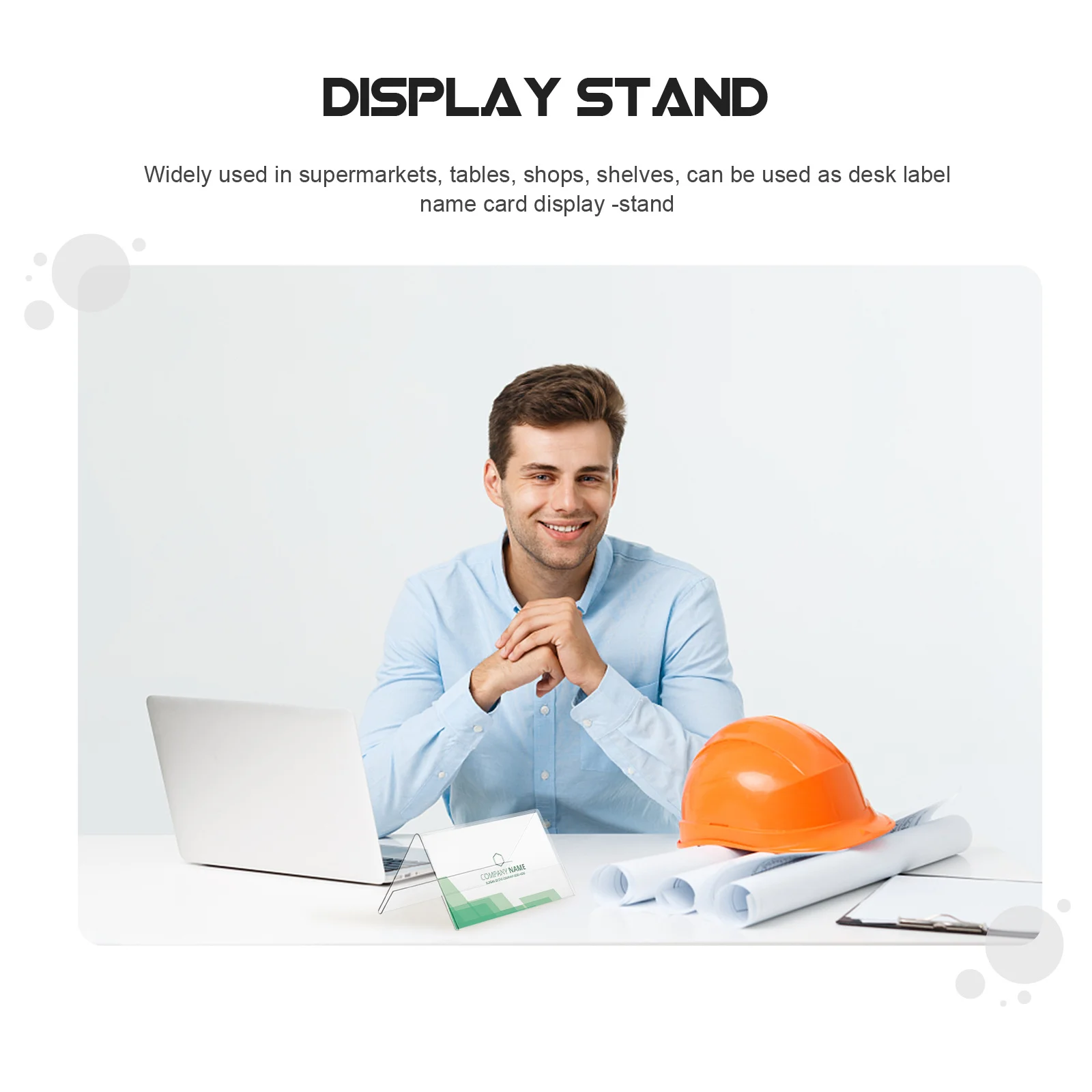 

5pcs Acrylic Displaying Cards Clear Double-Sided Conference Guest Seat Sign Holder Desk Name Tag Rack Tent Shape Display Stands