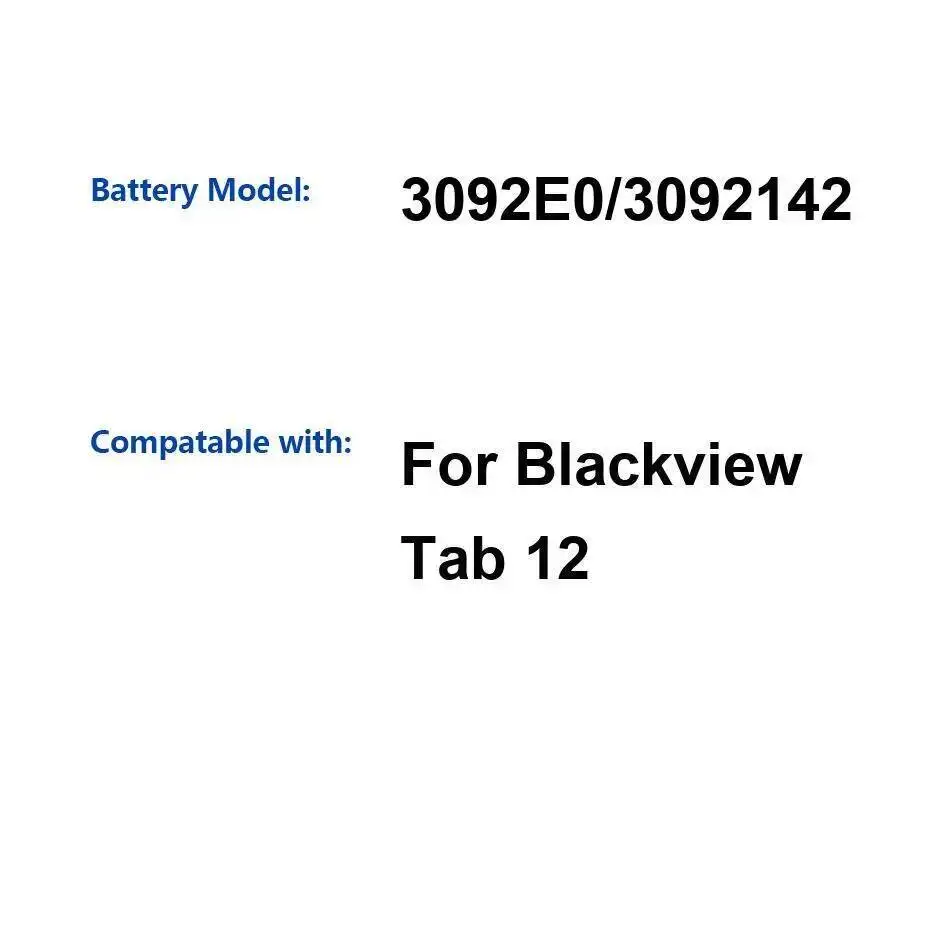 

3092E0 3092142 6580Mah For Blackview Tab 12 Tablet Battery High Capacity