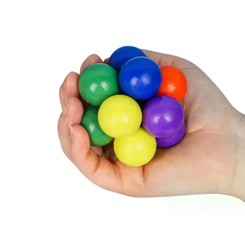 Creative Fidget Toy Adult Kids Toy Stress Reliever Elastic Colorful Ball Decompression Ball Variety Beaded Squeeze Balls