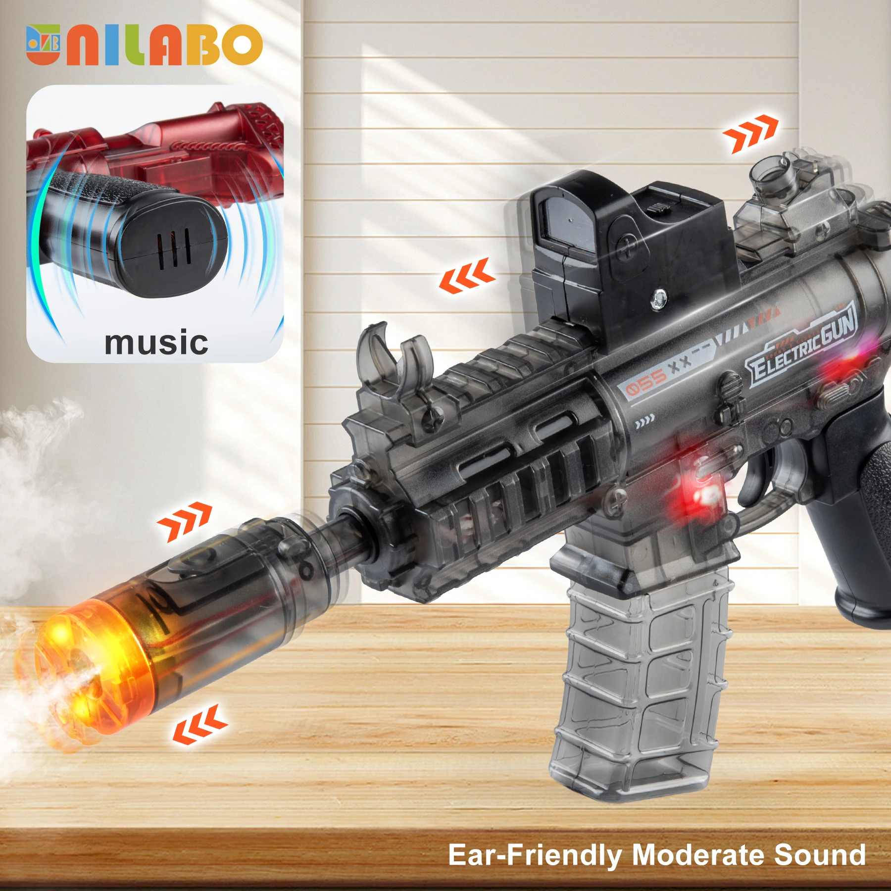 2025年新発売 電動サウンドライトトイガン 子供向け-ダイナミックライト、楽しいサウンド、安全、耐久性-ハロウィン、クリスマス、誕生日プレゼント 3歳以上