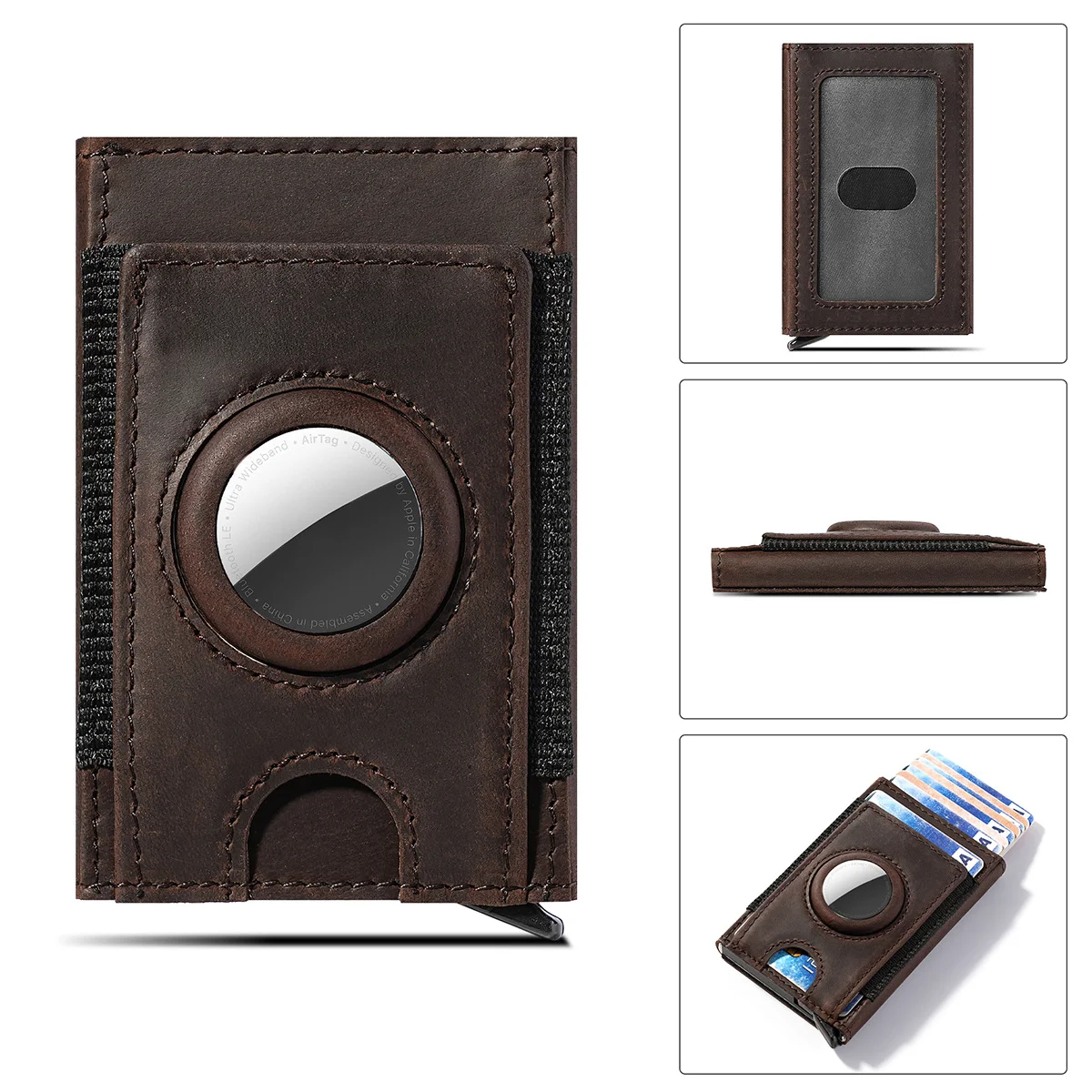 Wallet for Men Minimalist Compact Pop Up Credit Card Holder, Ultra Thin Front Pocket RFID Blocking Mens Slim Card Wallets