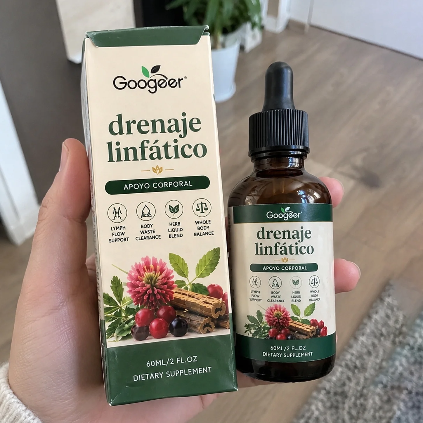 Natural Herbal Liquid Drops Serum Lymphatic Drainage Premium Lymph Support for Body Swelling Relief and Toxin Elimination