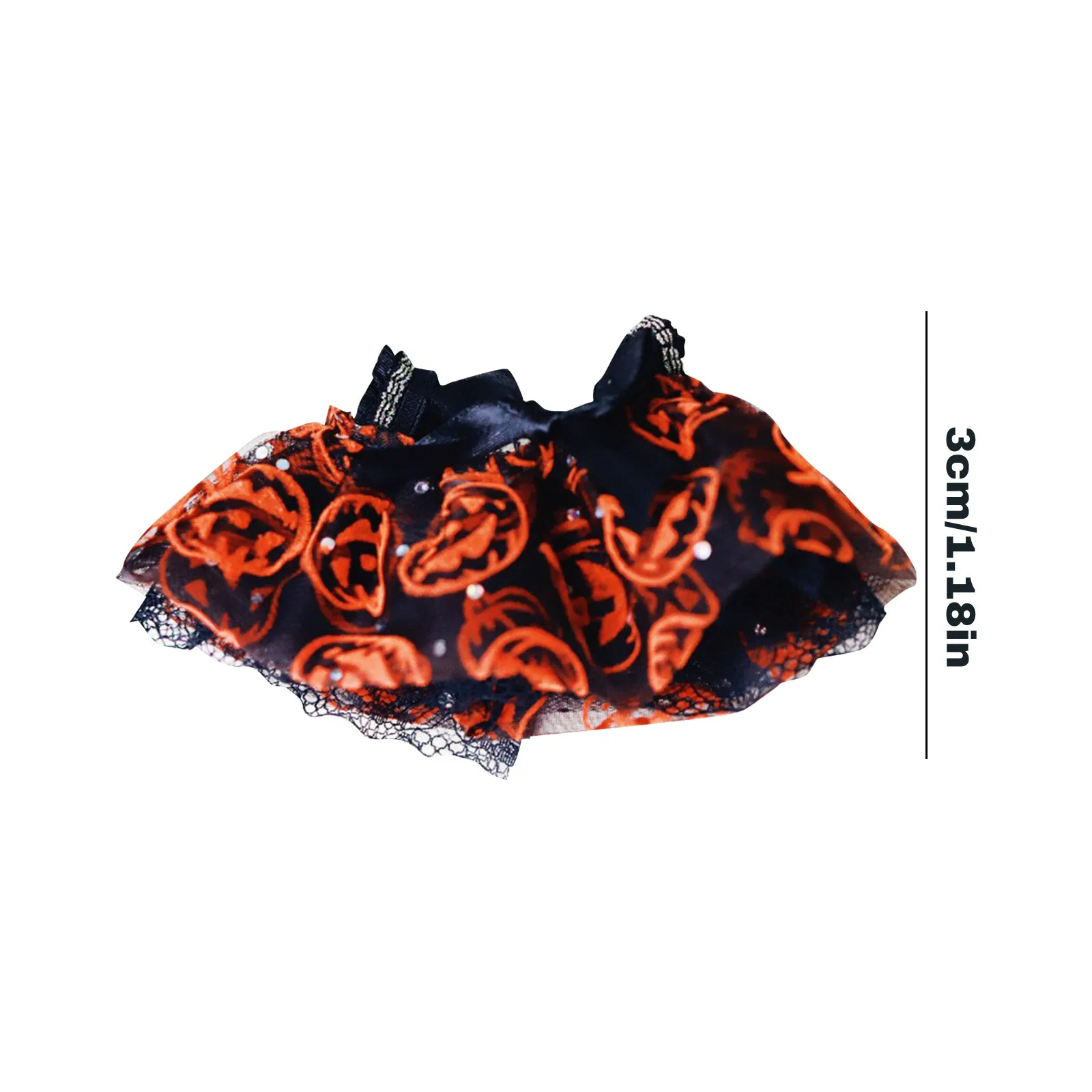 ‌ Labubu roupa de pelúcia para halloween, vestido de renda preta, padrão de abóbora, boneca fofa, acessórios de festa, tema assustador