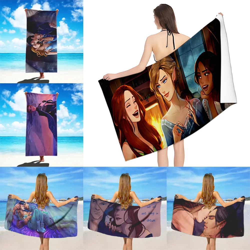 

Acotar A Court of Mist and Fury Beach Towel Microfiber Sand Free Quick Dry Soft Sandproof Pool Towels Gift for Women Travel