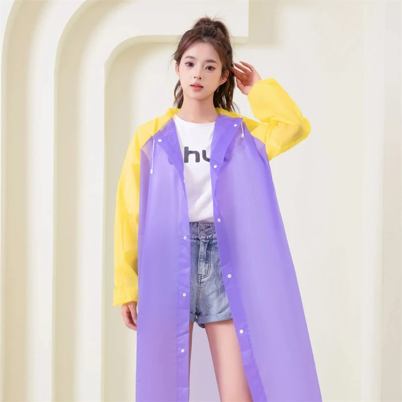 Outdoor  Poncho Thicken Adults Long Hooded For Men Women Waterproof Jacket Travel Camping Fishing R