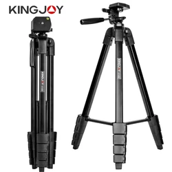 KINGJOY 171cm Camera Tripod Lightweight Phone Fill Light Stand Holder Aluminum Travel Video Tripod for Canon Nikon Sony DSLR