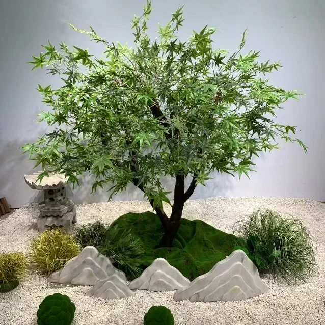 Fake green plant simulation maple tree indoor and outdoor under the stairs landscape decoration window landscaping tree ornament