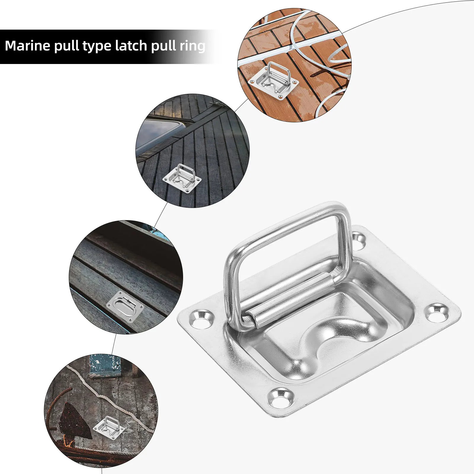 قارب من الفولاذ المقاوم للصدأ يفقس سحب الثقيلة البحرية الصف سطح السفينة مقبض لقوارب الكاياك يخت قارب الصيد الاستخدام في الهواء الطلق مقاوم للماء #4