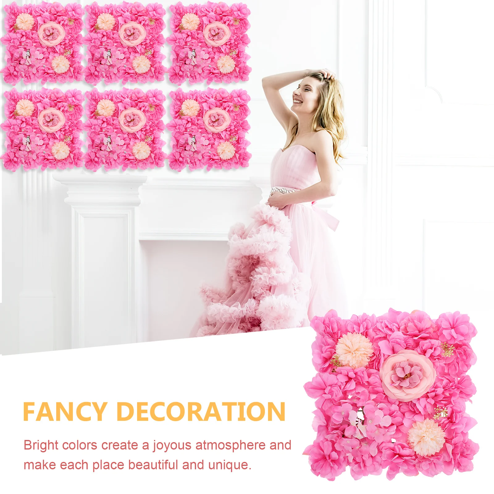 

Artificial Flower Wall Panel for Wedding Backdrop Cloth Rose Simulation Fake Flower Panels Party Floral Wall Decoration