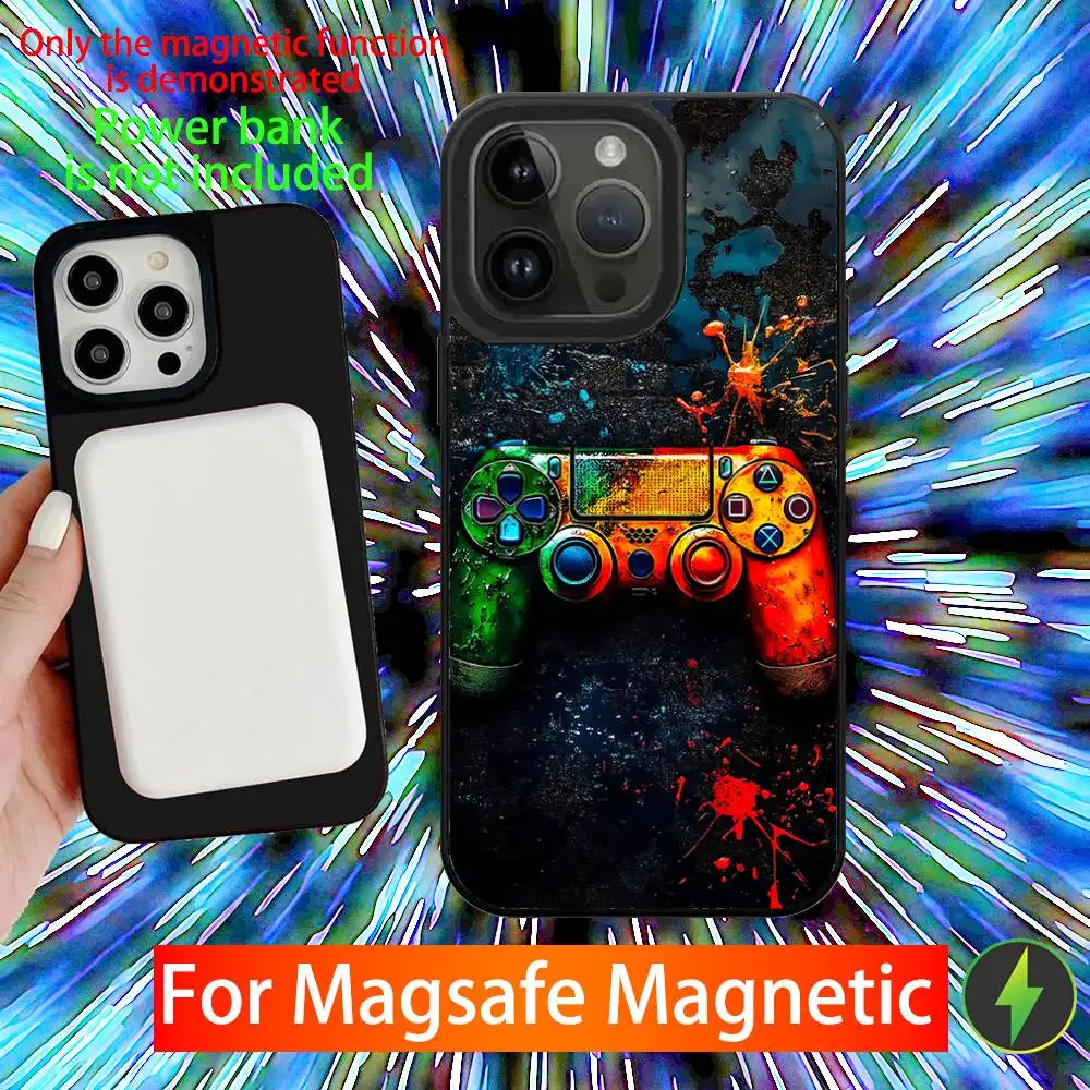 حافظة هاتف لوحدة التحكم في الألعاب لهواتف iPhone 16,15,14,13,12,11,Pro,Max,Plus,Mini,SE شحن لاسلكي مغناطيسي جديد Magsafe