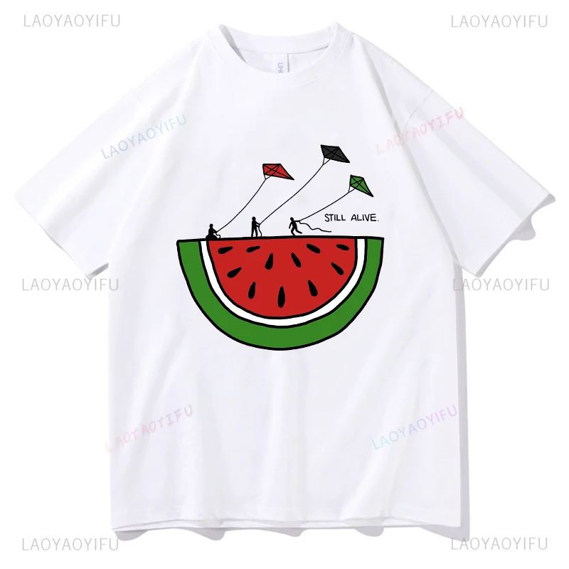 Men Short T-Shirt It\'s Not A Watermelon Tshirt Tees O-neck T Shirts Women Cotton Unisex Harajuku Short Sleeve Streetwear