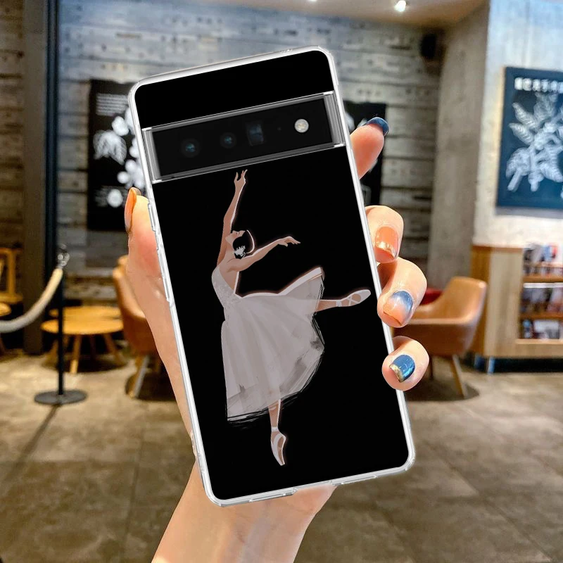 Simple Swan Dance Ballet Phone Case For Google Pixel 8 7 6 Pro Soft Shell For Pixel 6A 5 4 5A 4A 3A XL 5G Silicone Clear Cover