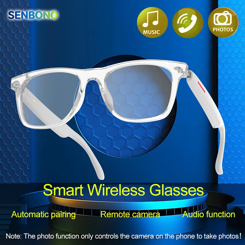 SENBONO Orignal E13 Smart Glasses With Sunglasses Open Ear Headsets Waterproof Hands-Free Calling Sunglasses For Men Womem