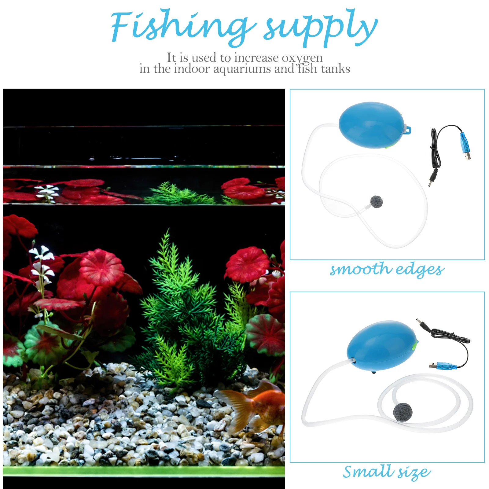 

Portable Oxygen Pump 208 Charging Pump For Aquarium Fishing Emergency Aeration Intermittent Continuous Operation