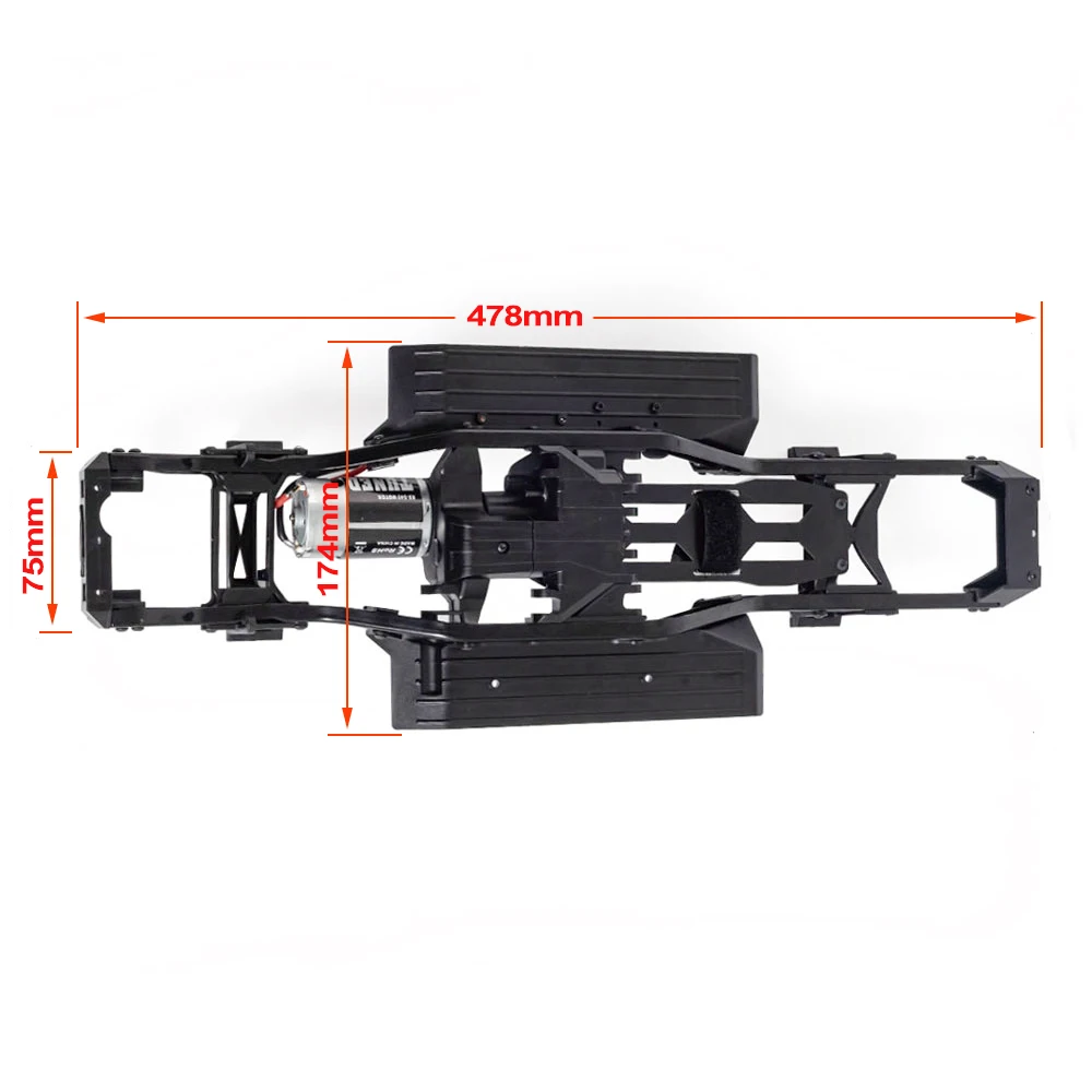 313mm Wheelbase Chassis Frame Set with 35T 550 Motor 2 Speed Transmission for 1/10 RC Car Rock Crawler  TRX4 D90 Upgrade