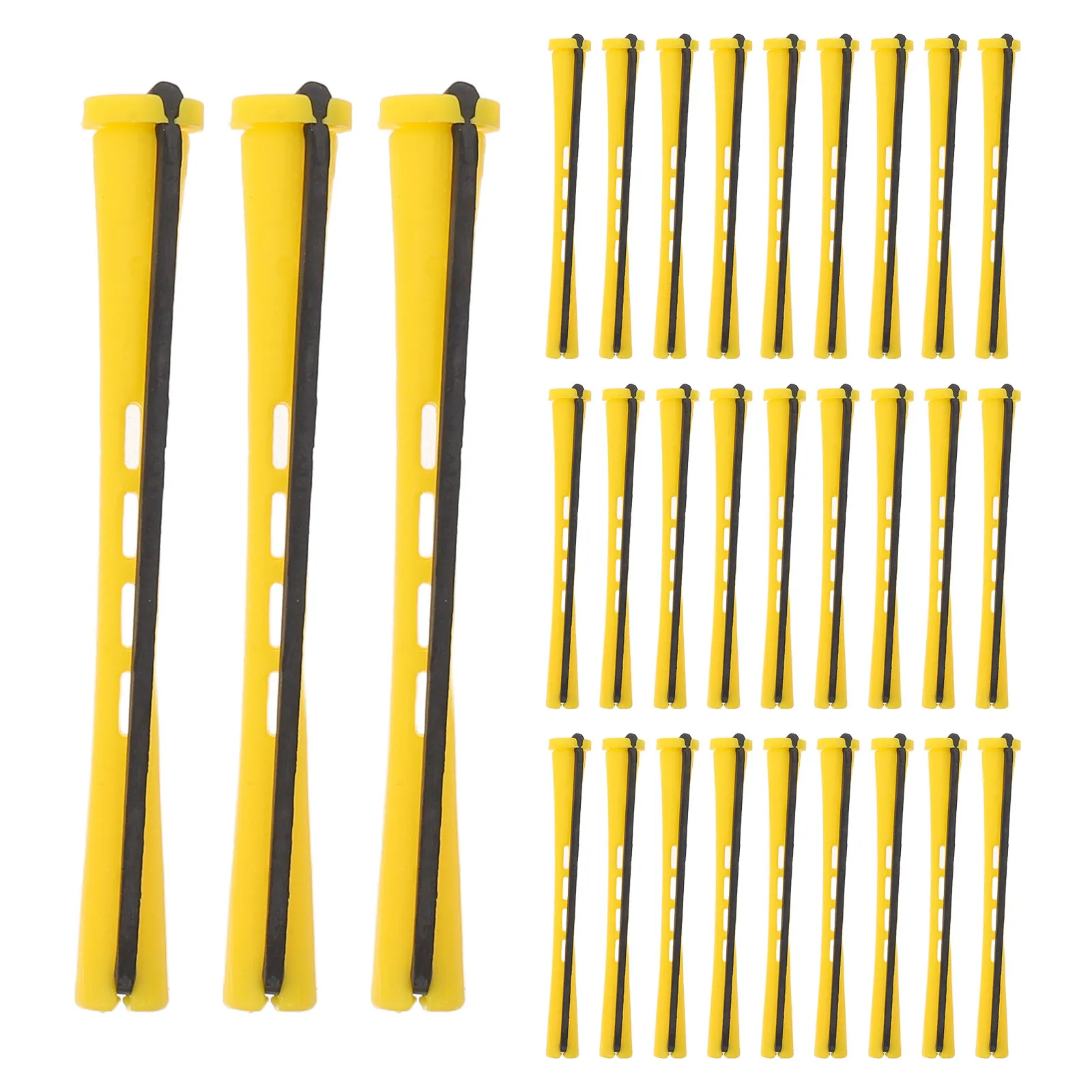 40Pcs Hair Root Lift Rollers Yellow Plastic Curlers Heatless Curlers for Volume Boost Hair Styling Rods Root Volume Curling