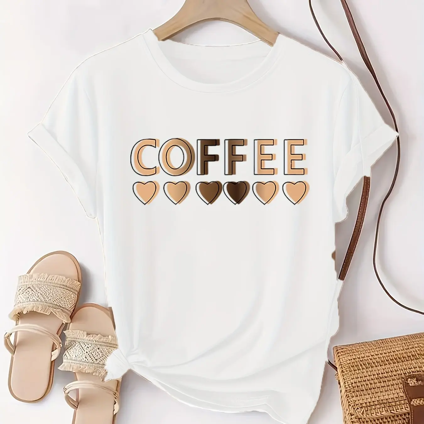 T-shirt da donna con stampa di lettere retrò taglie forti in puro cotone traspirante alla moda e versatile unisex streetwear oversize